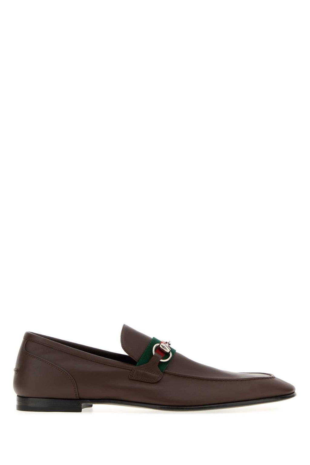 Gucci Men Chocolate Leather Gucci Como Loafers