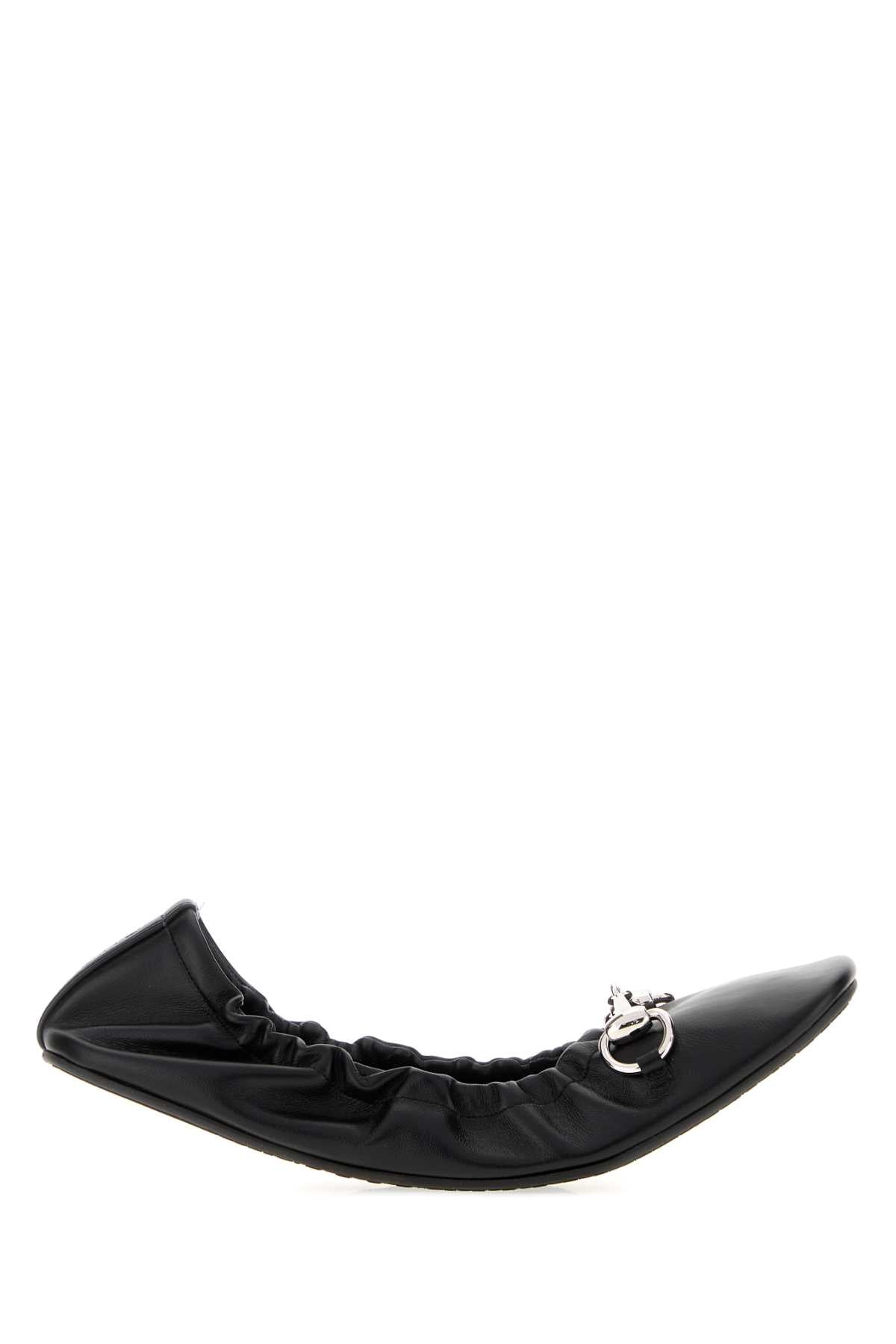 Gucci Women Black Leather Prima Ballerinas