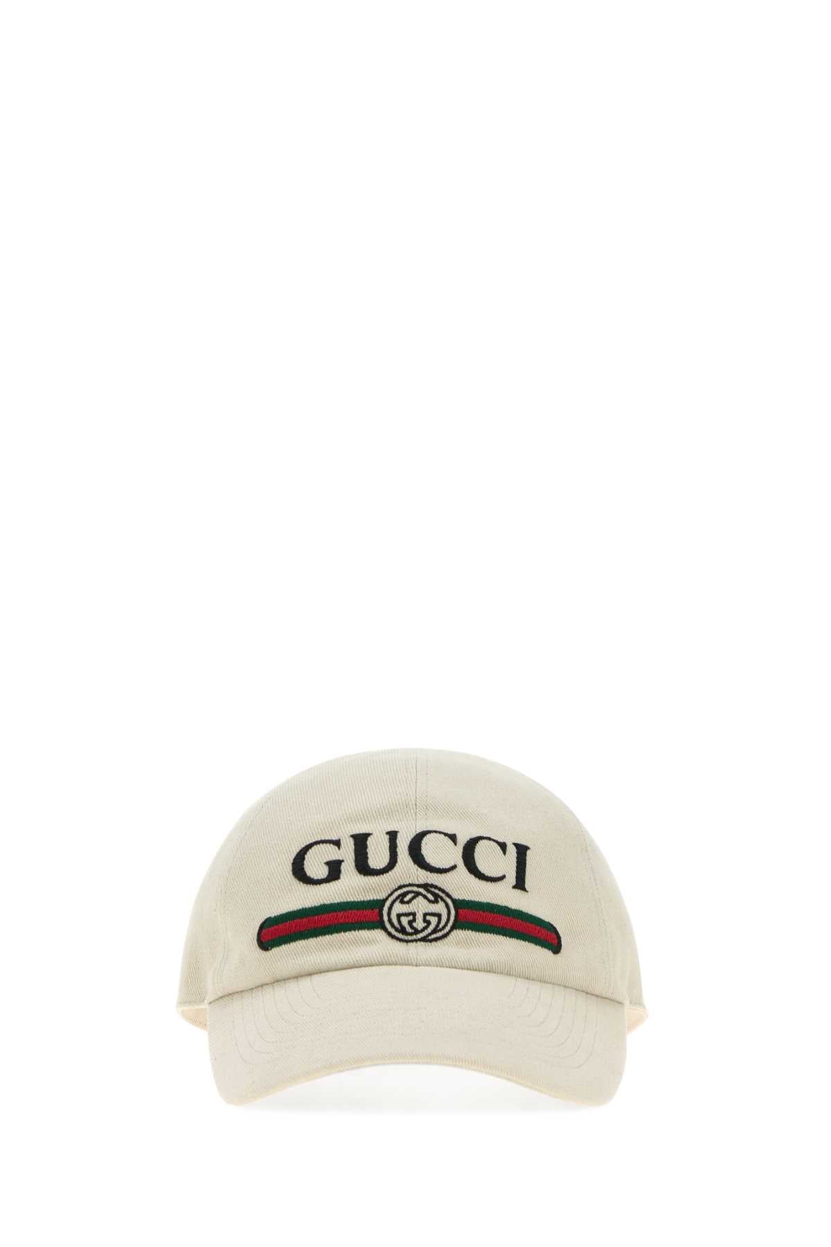 Gucci Men Sand Canvas Baseball Cap