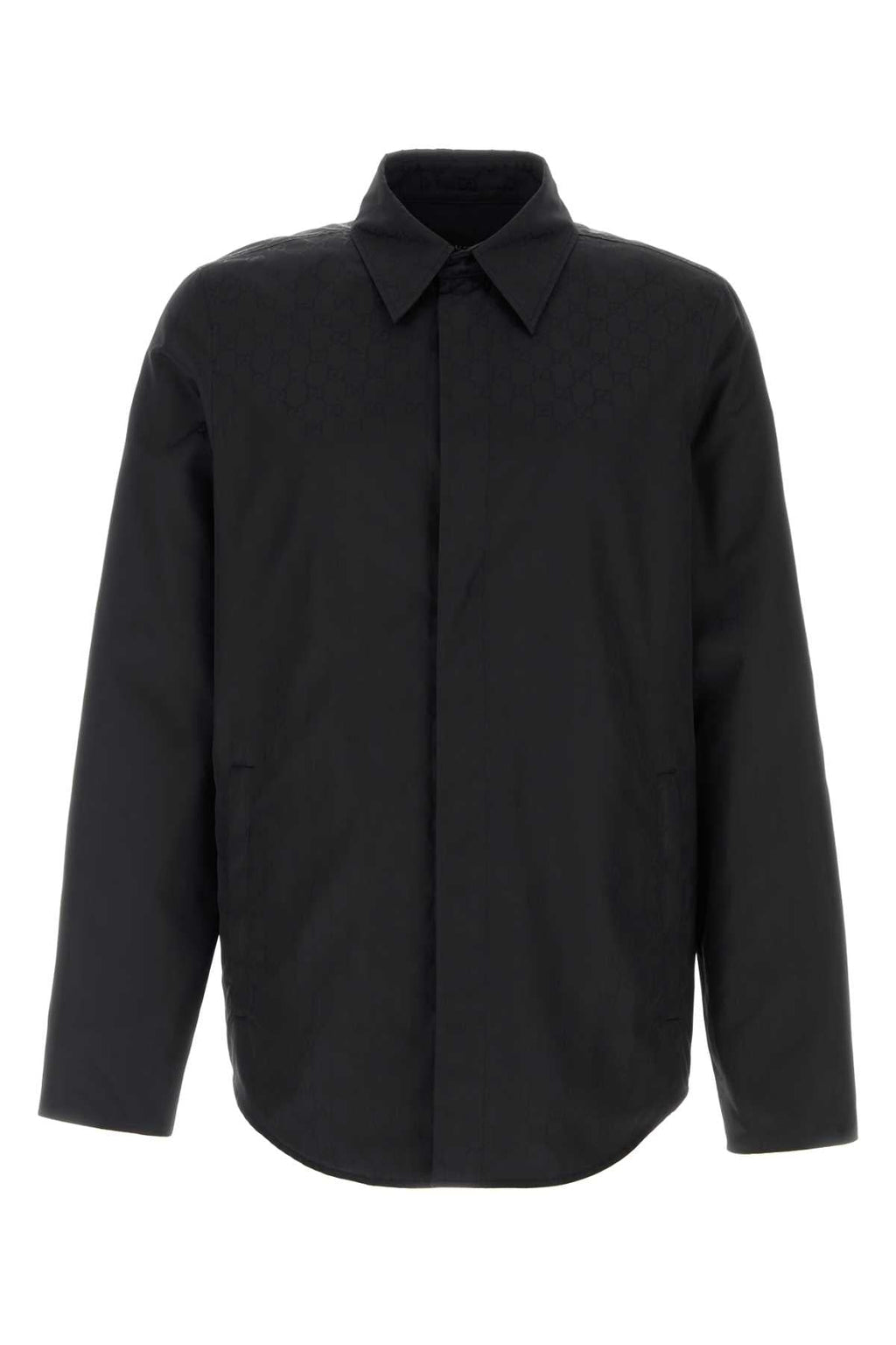 Gucci Men Black Gg Faille Shirt