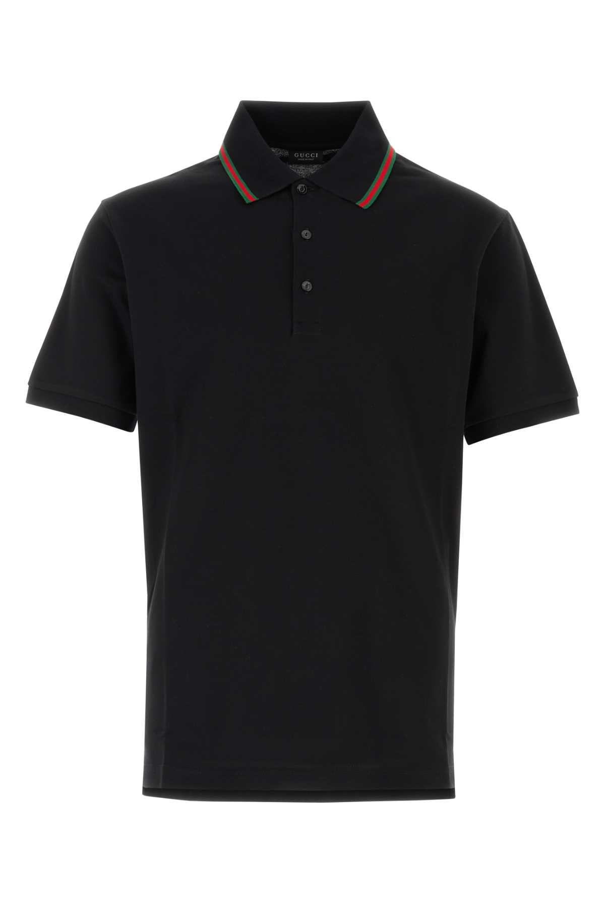 Gucci Men Black Piquet Polo Shirt