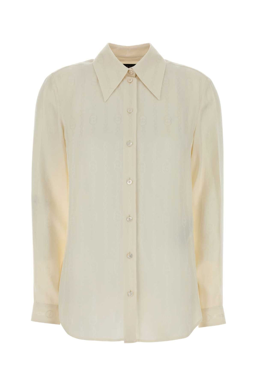 Gucci Women Ivory Crepe Shirt