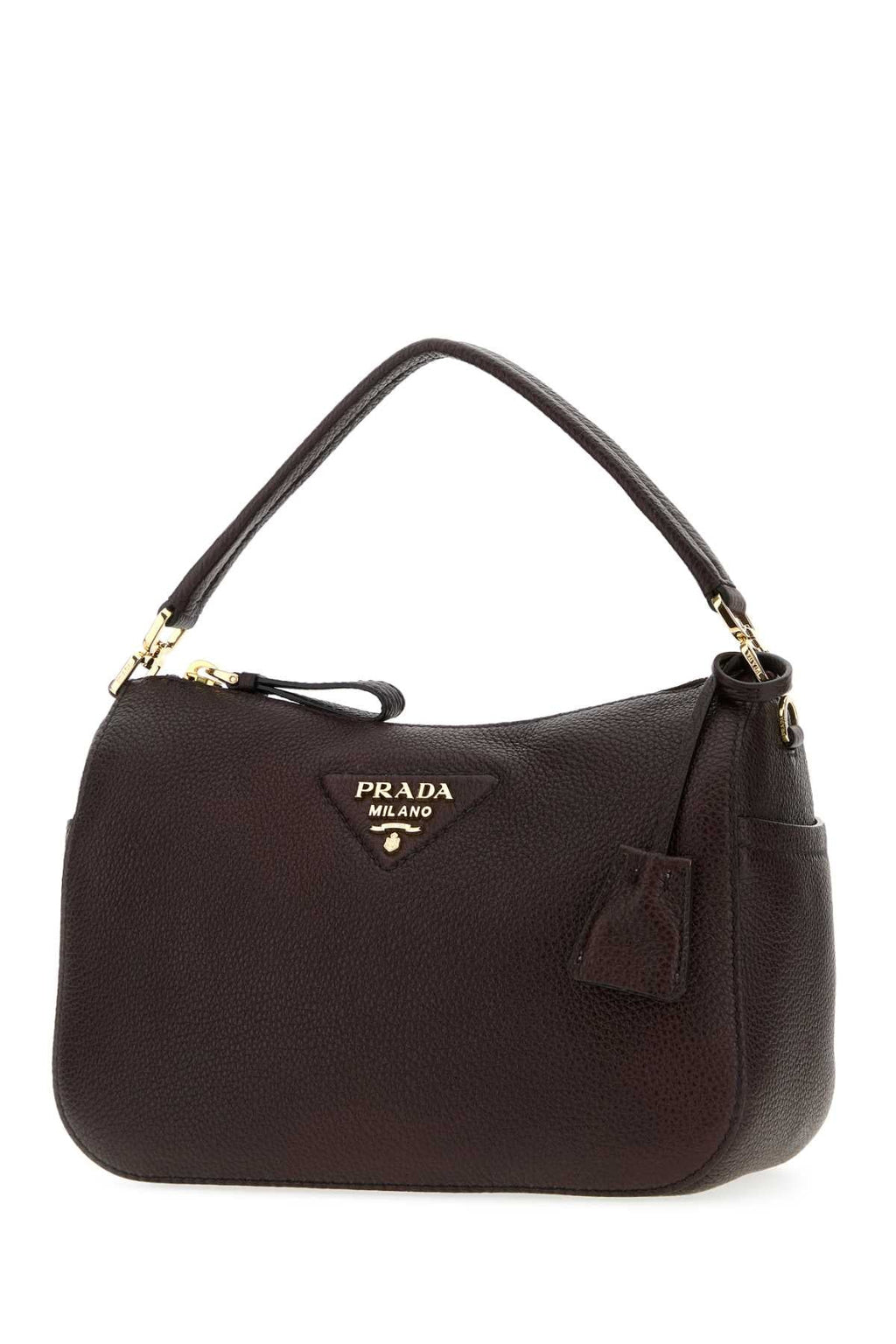 Prada Women Dark Brown Leather Small Handbag