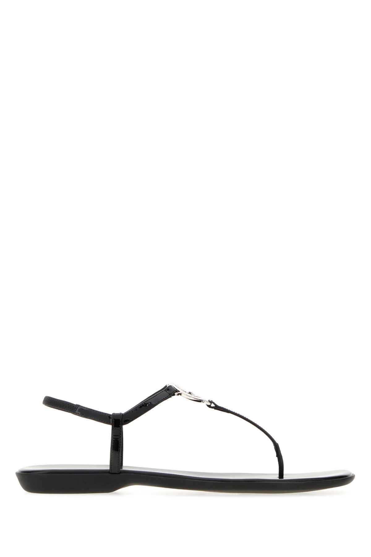 Gucci Women Black Leather Sandals