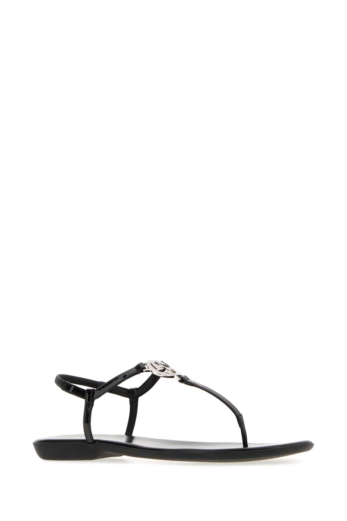 Gucci Women Black Leather Sandals