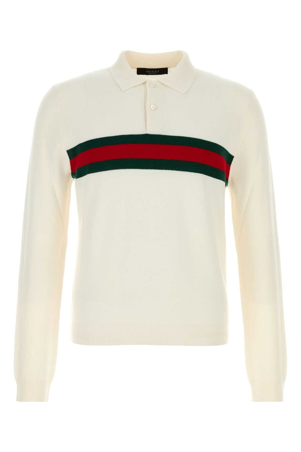 Gucci Men Ivory Cashmere Polo Shirt