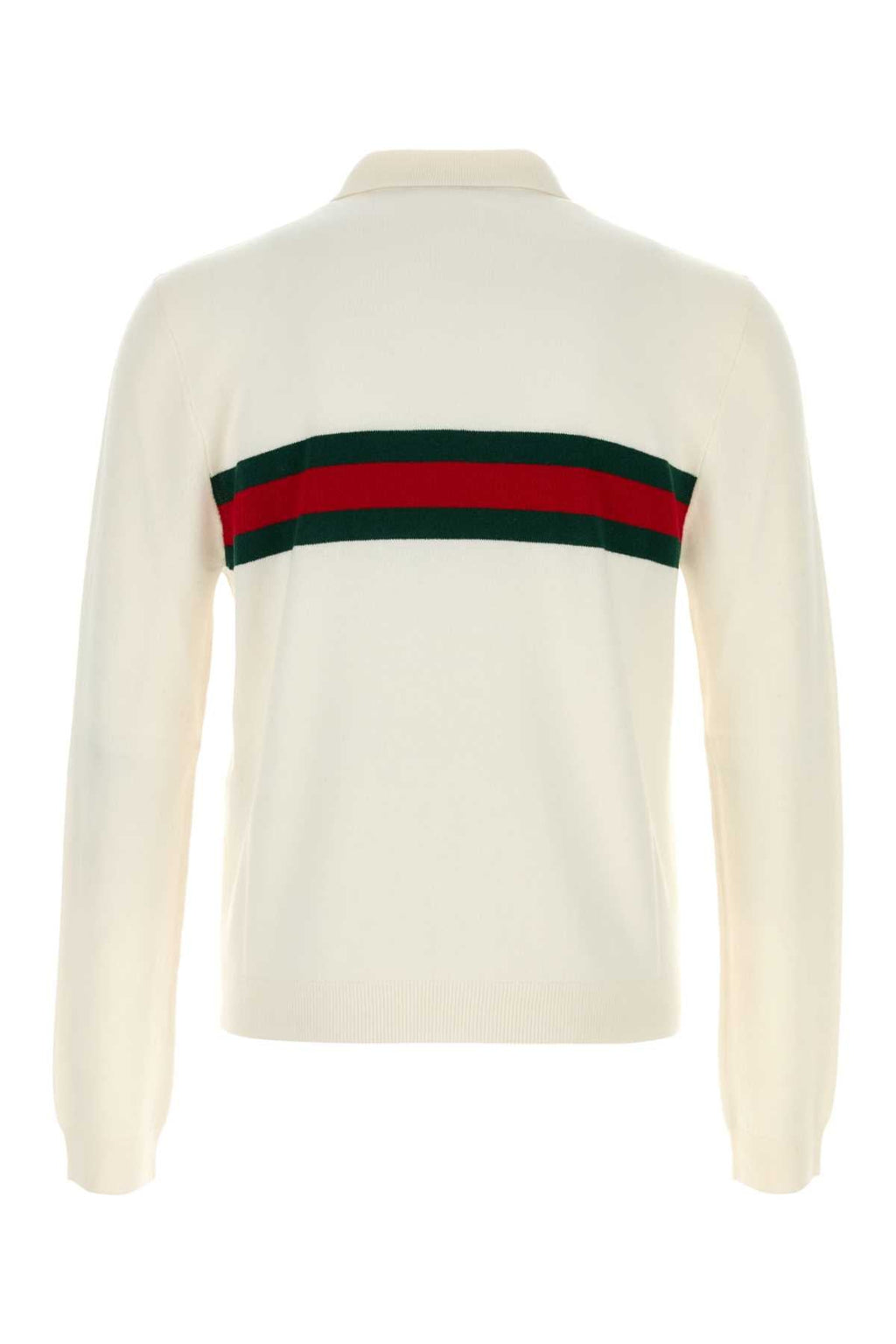 Gucci Men Ivory Cashmere Polo Shirt