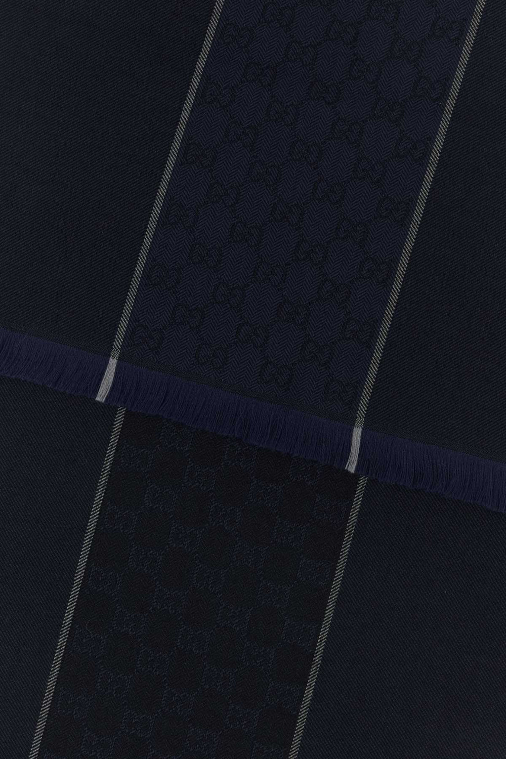 Gucci Men Midnight Blue Wool Scarf