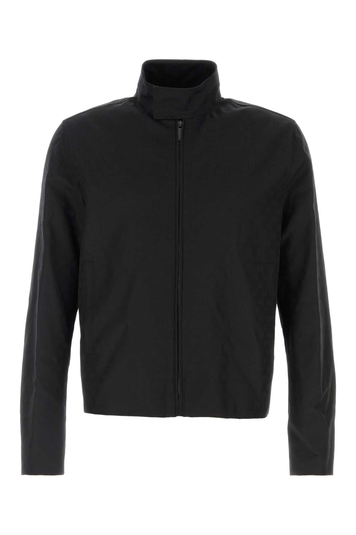 Gucci Men Black Gg Cotton Jacket