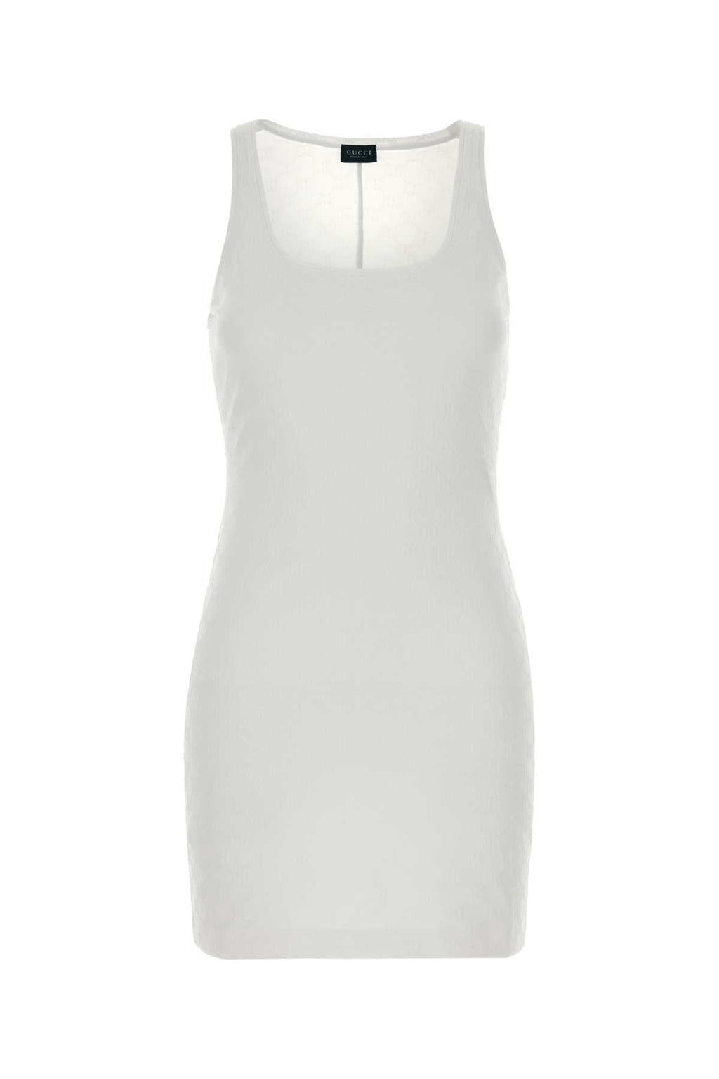 Gucci Women White Gg Jacquard Mini Dress