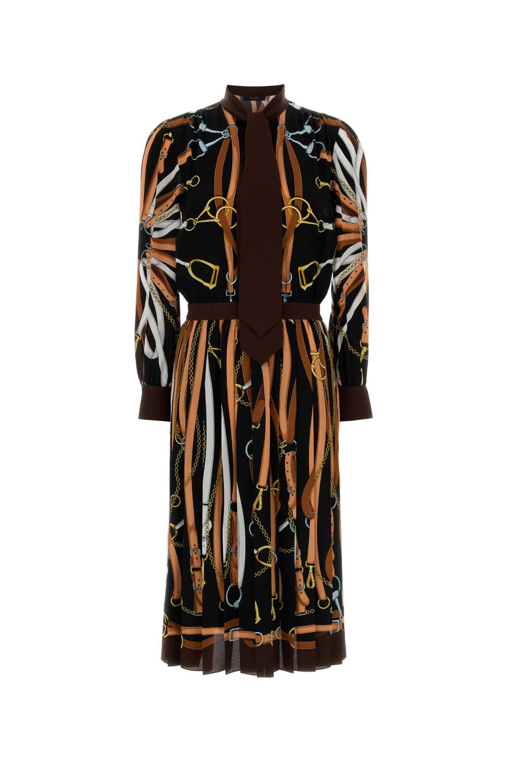 Gucci Women Printed Silk Shirt Dress