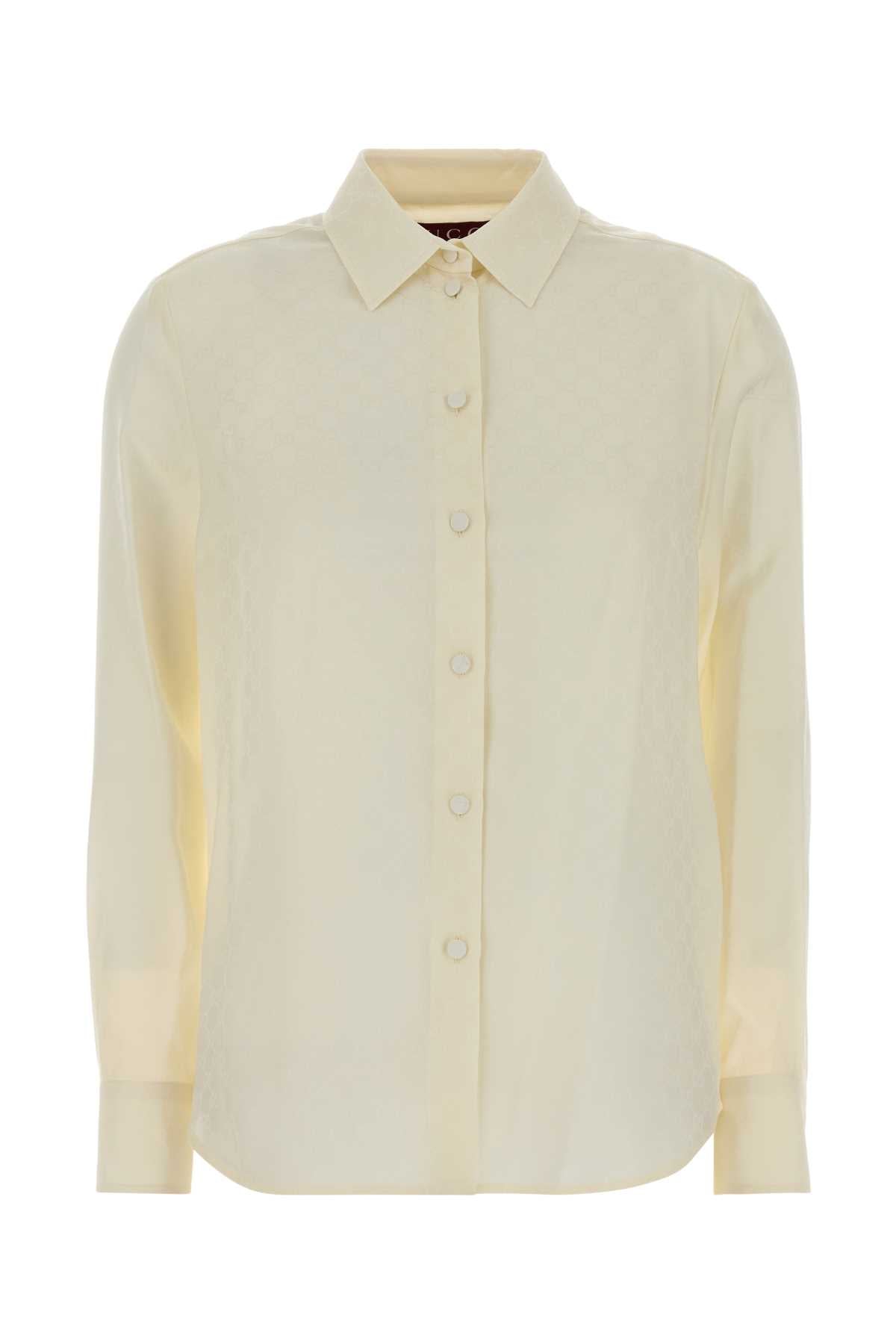 Gucci Women White Crepe Shirt