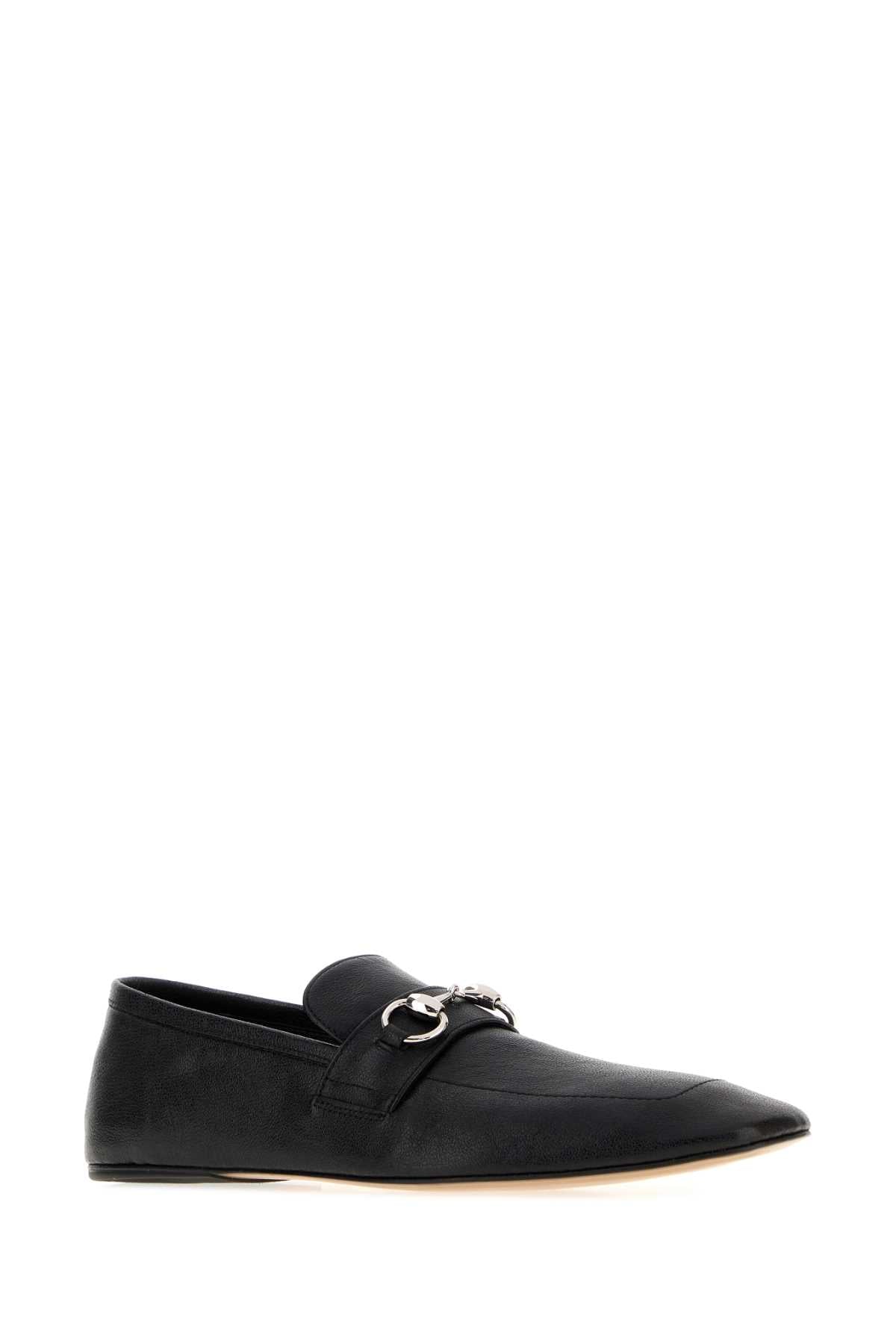 Gucci Women Black Leather Ragazzo Loafers