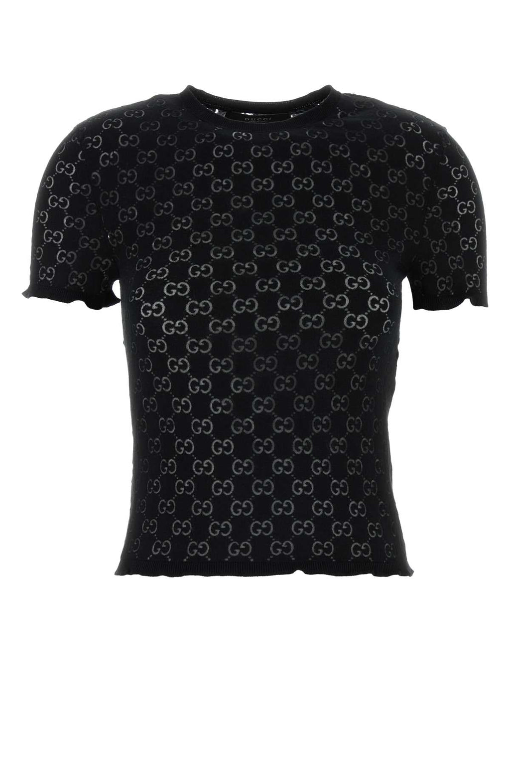Gucci Women Black Gg Cotton Blend T-Shirt
