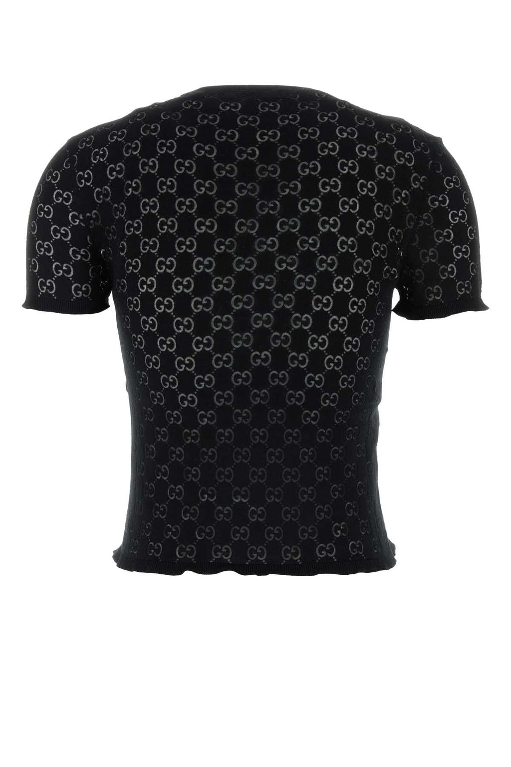 Gucci Women Black Gg Cotton Blend T-Shirt