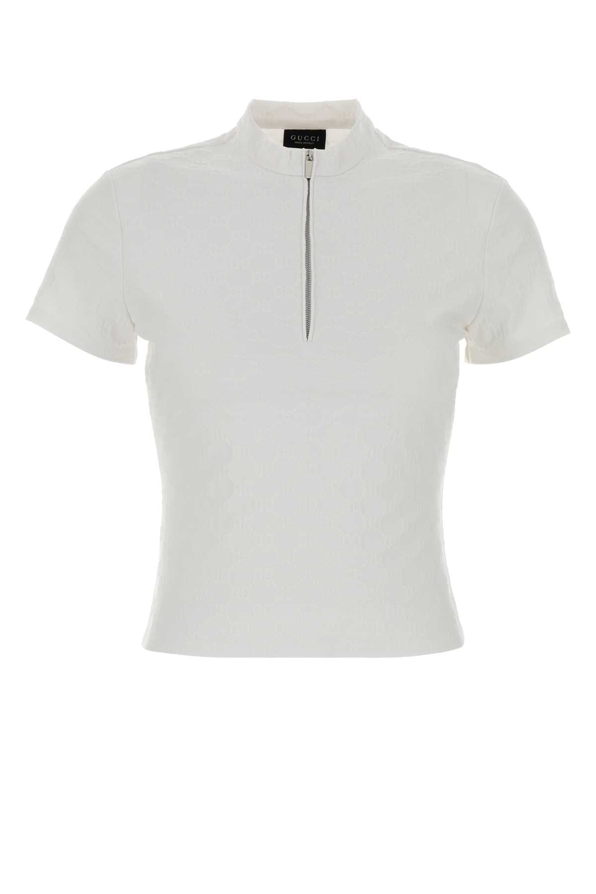 Gucci Women White Gg Jacquard Top