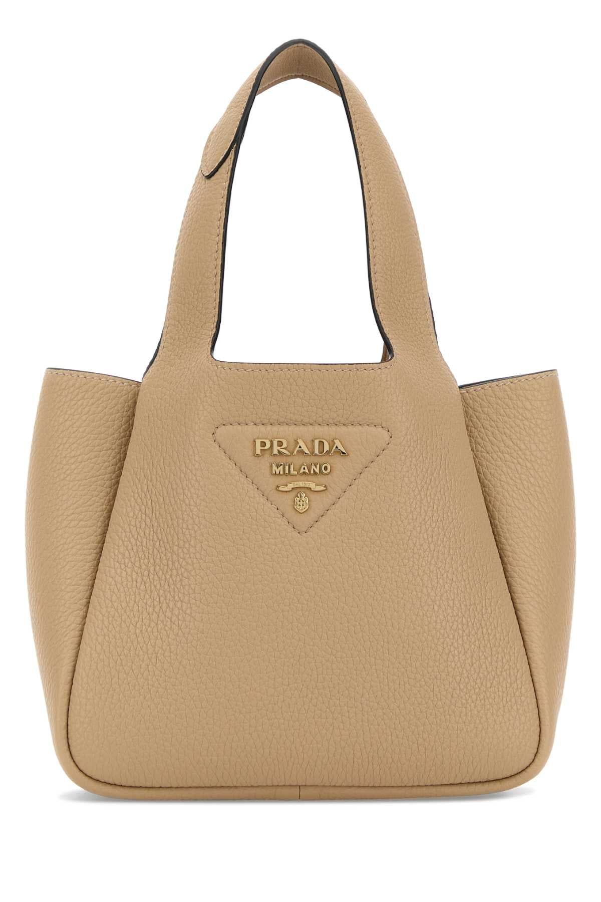 Prada Women Beige Leather Handbag