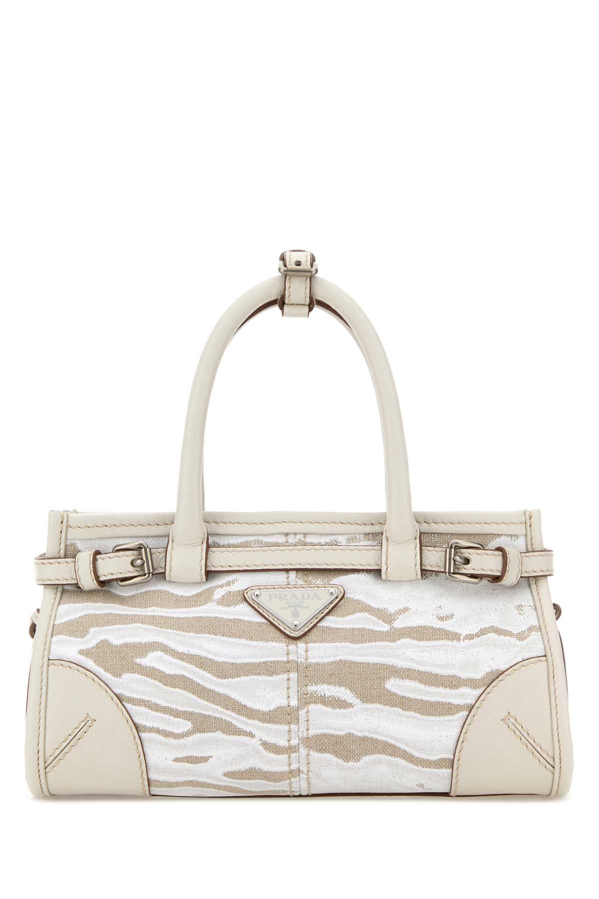 Prada Women Printed Canvas Small Prada Bonnie Handbag