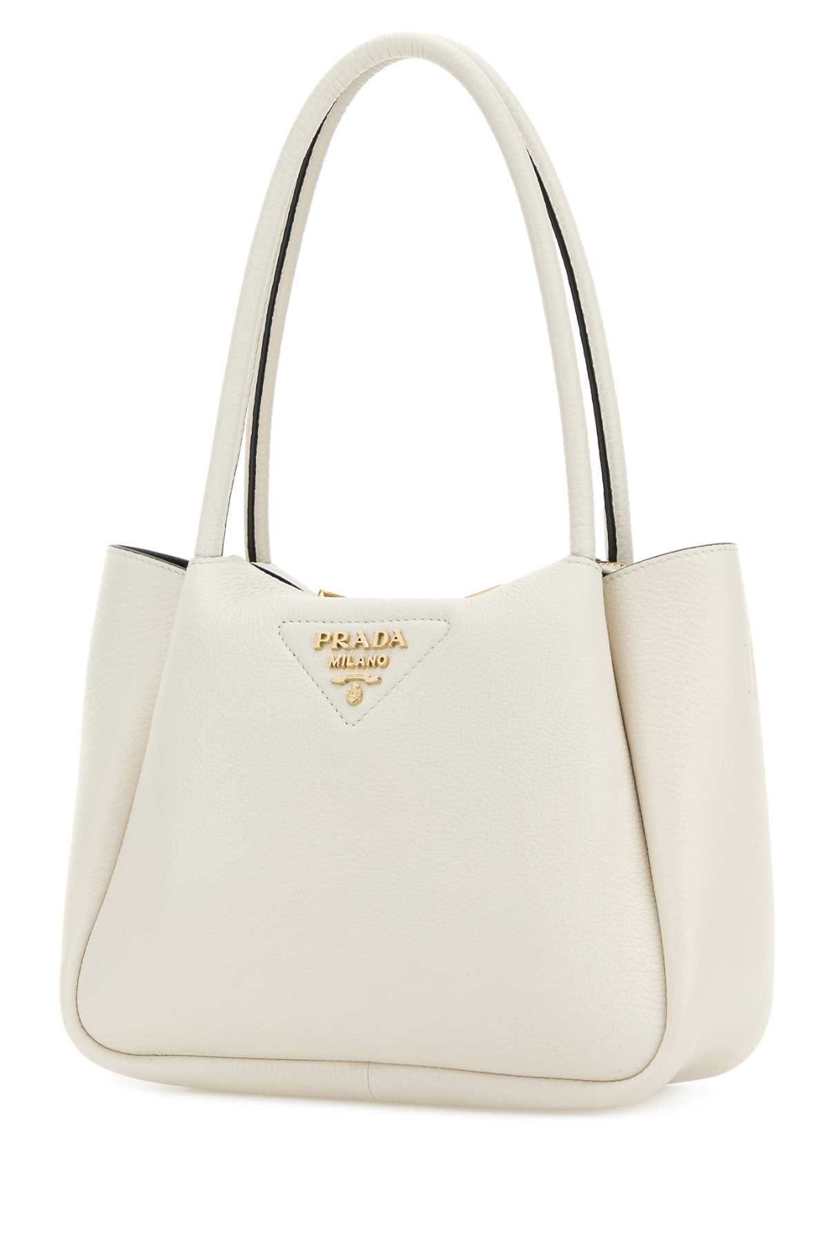 Prada Women Ivory Leather Small Handbag