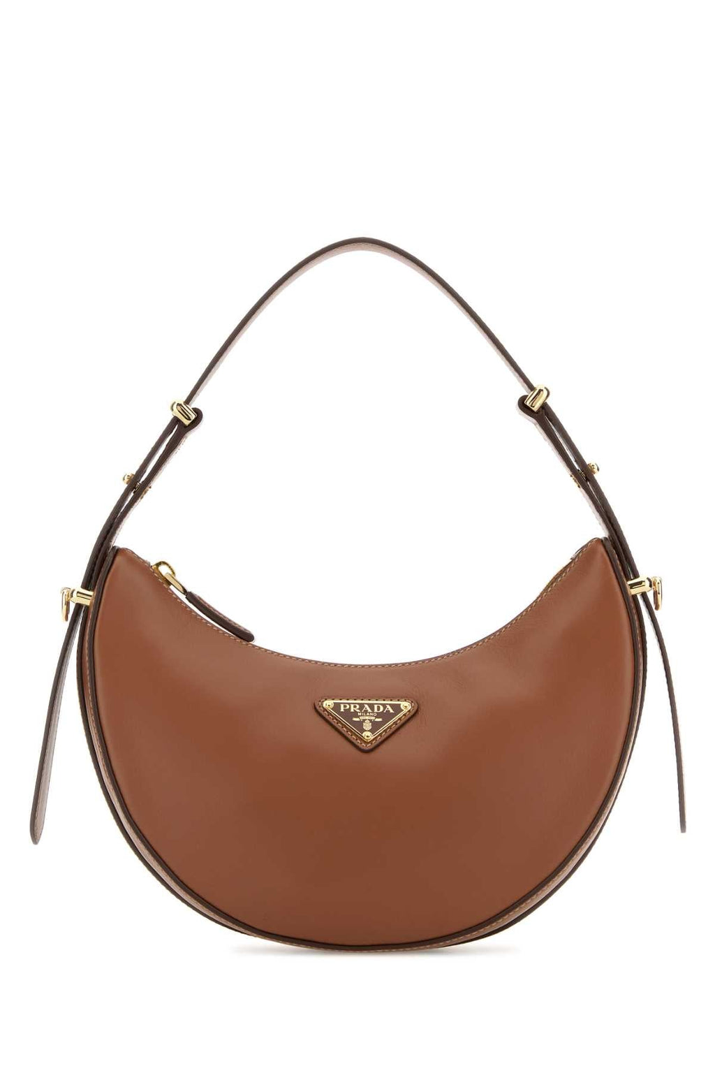 Prada Women Caramel Leather Arquã¨ Handbag