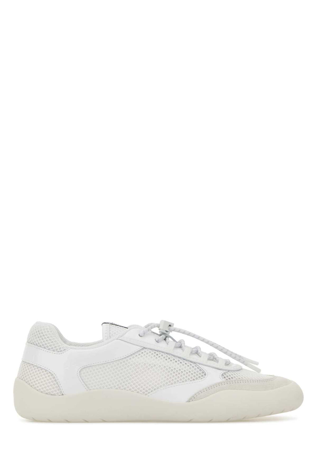 Prada Women White Leather And Mesh Speedrock Sneakers