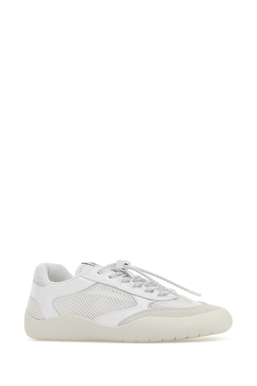 Prada Women White Leather And Mesh Speedrock Sneakers