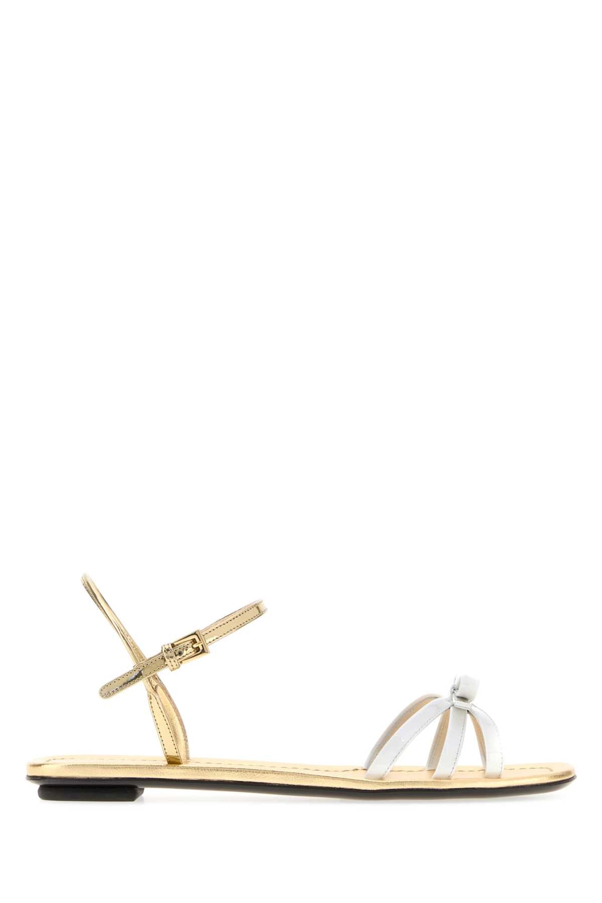Prada Women Two-Tone Leather Sandals