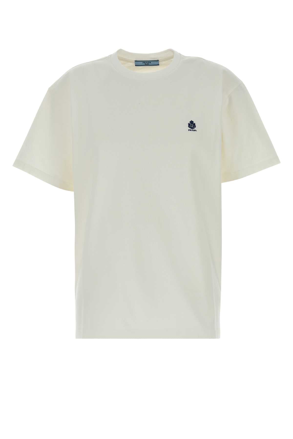 Prada Women White Cotton T-Shirt