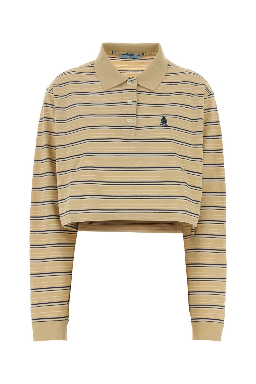 Prada Women Embroidered Piquet Polo Shirt