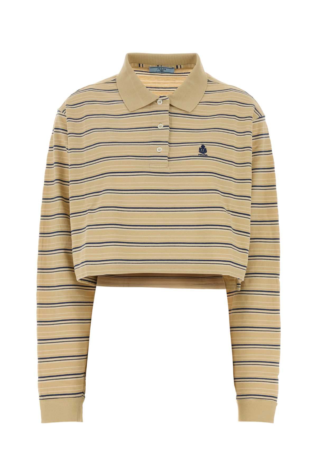 Prada Women Embroidered Piquet Polo Shirt