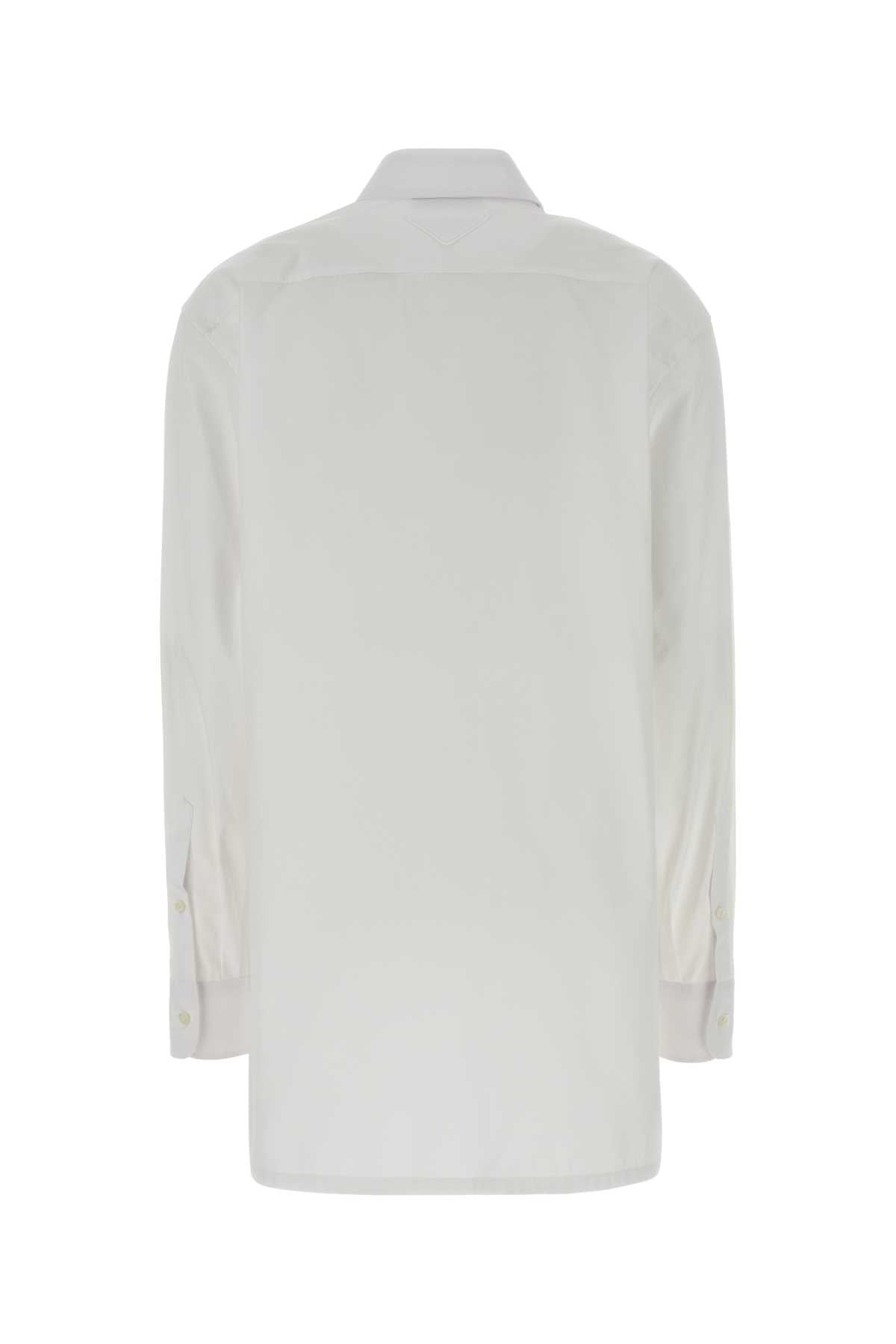 Prada Women White Poplin Shirt