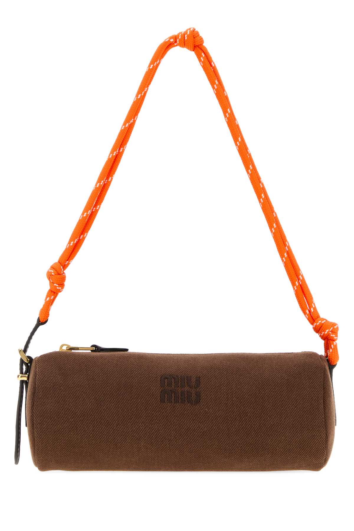 Miu Miu Women Brown Gabardine Shoulder Bag