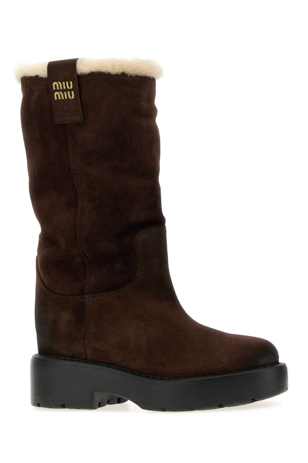 Miu Miu Women Dark Brown Suede Boots