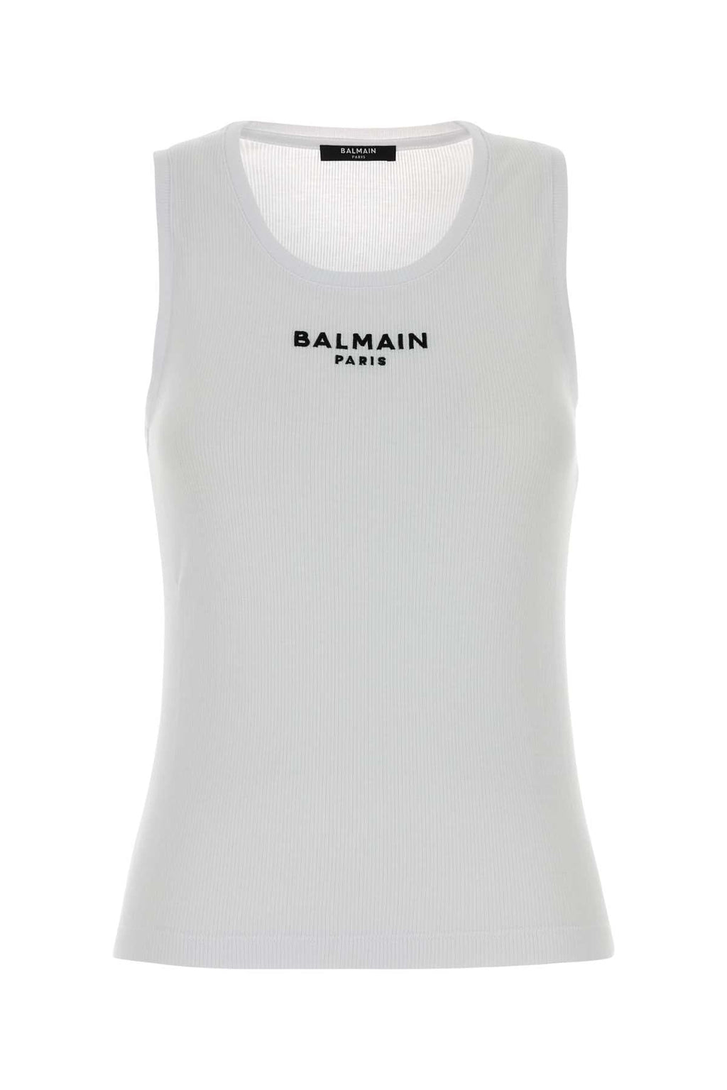 Balmain Women White Cotton Tank Top