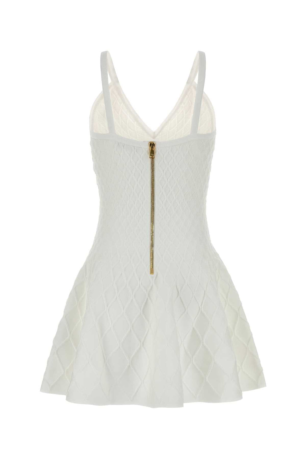 Balmain Women White Knit Mini Dress