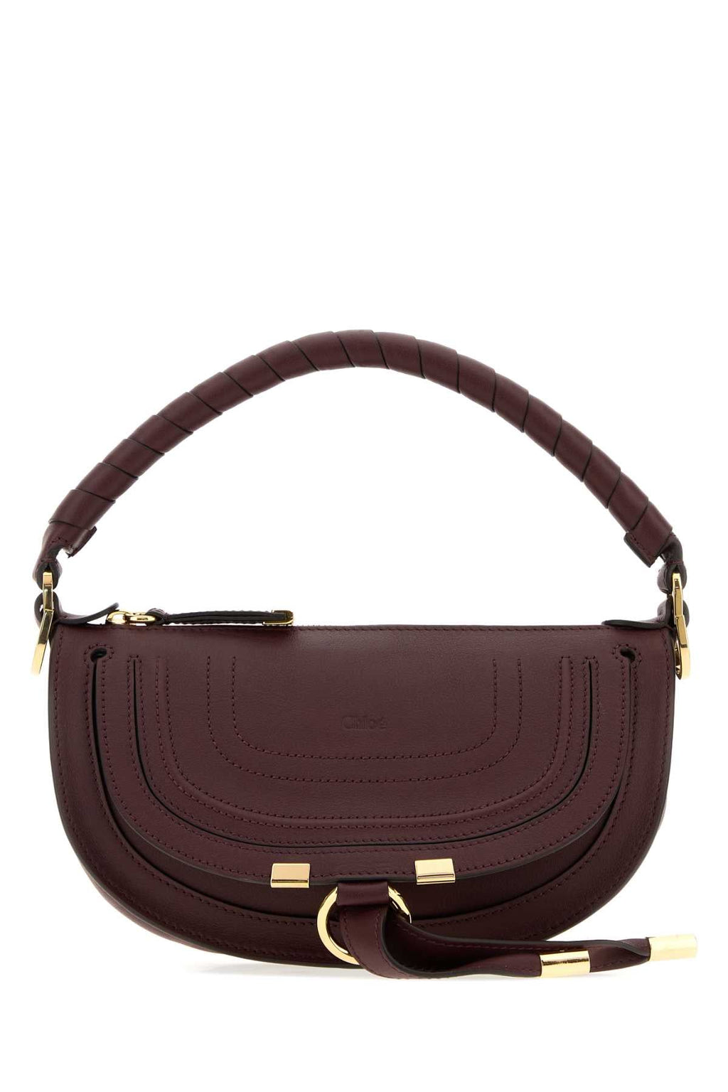 Chloe Women Aubergine Leather Mini Marcie Shoulder Bag