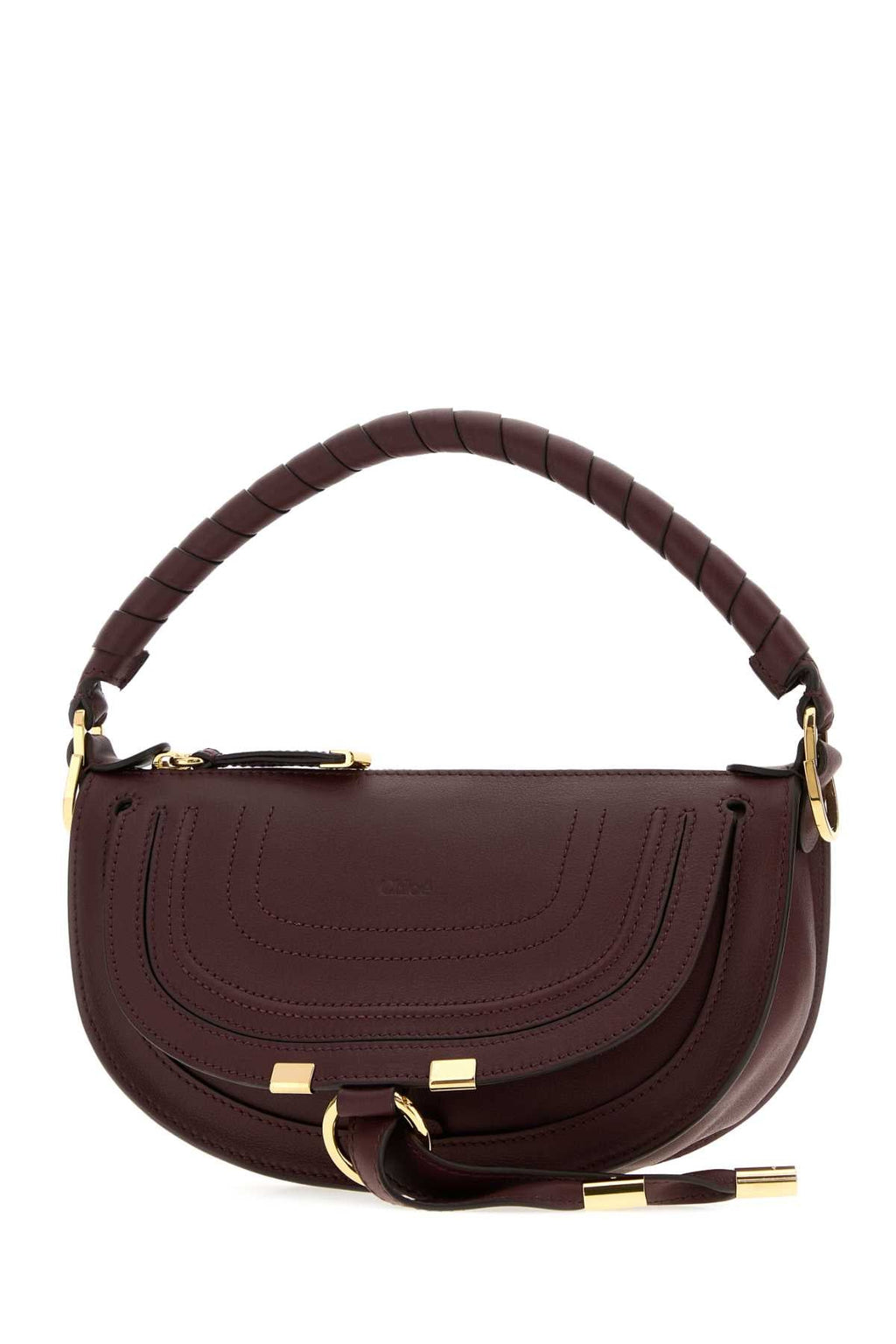 Chloe Women Aubergine Leather Mini Marcie Shoulder Bag