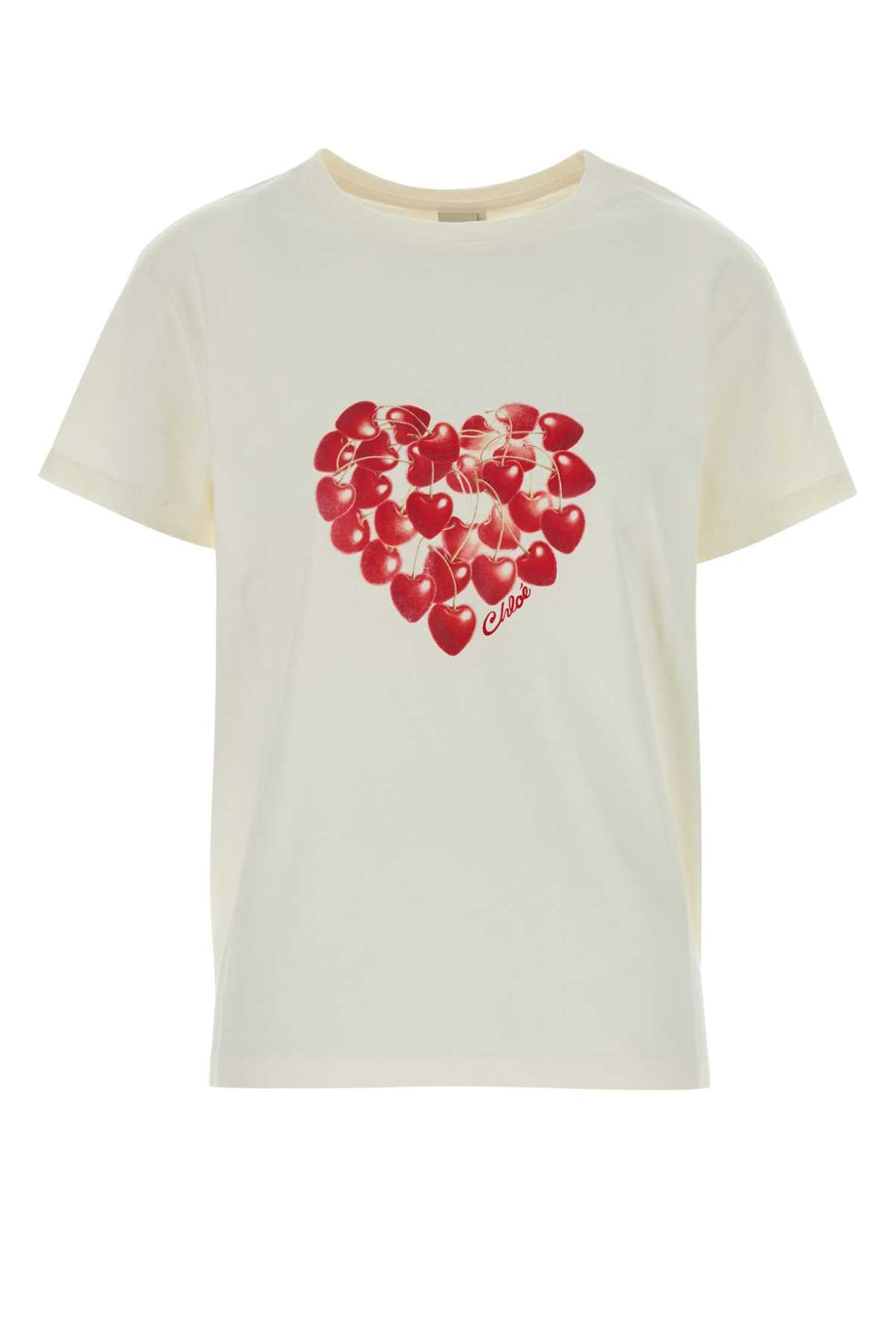 Chloe Women White Cotton T-Shirt