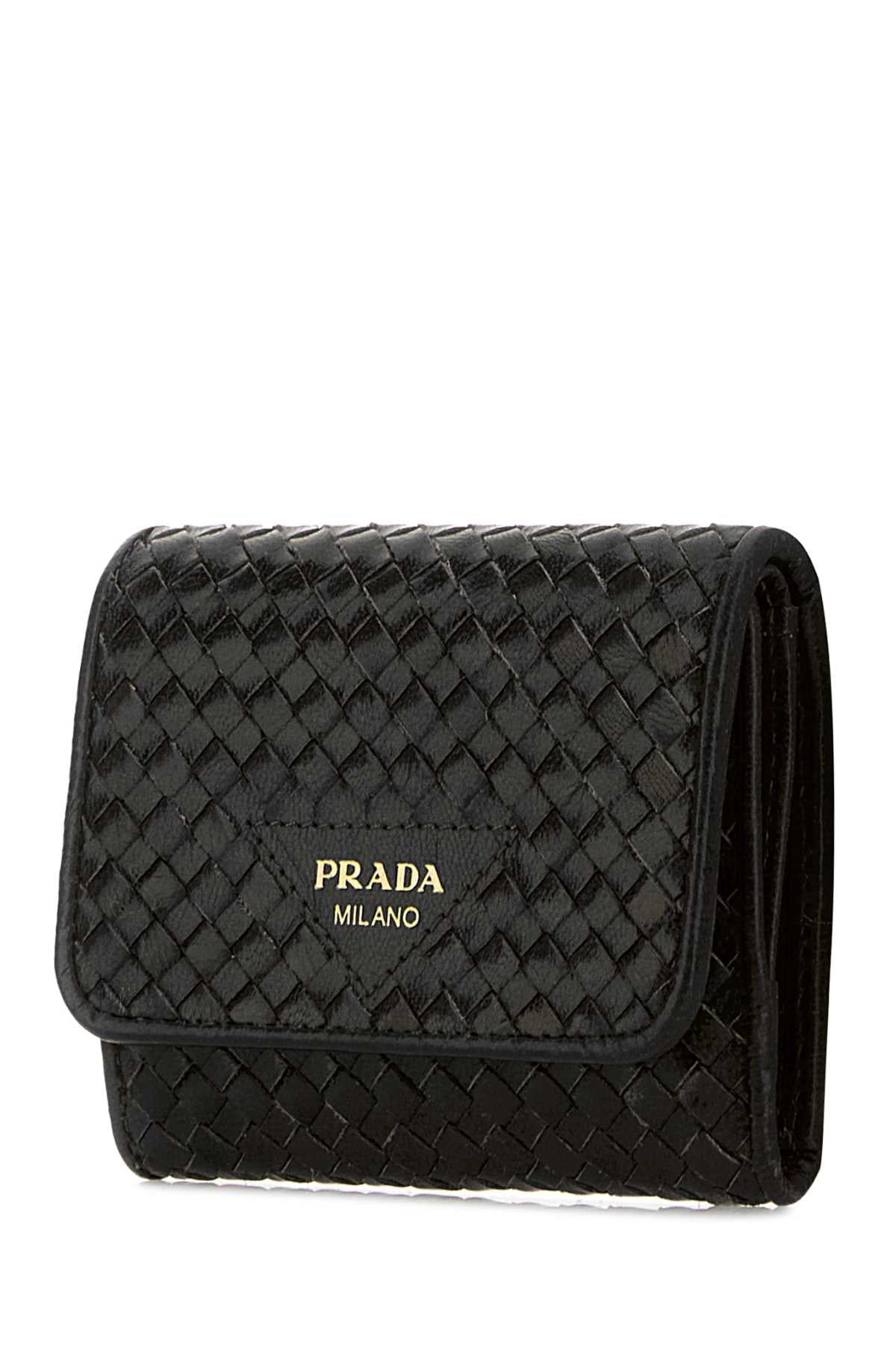 Prada Women Black Leather Wallet