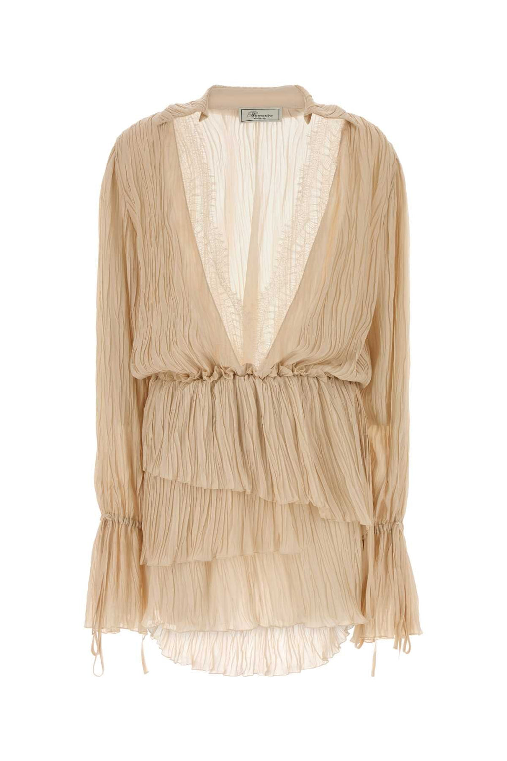 Blumarine Women Skin Pink Georgette Mini Dress