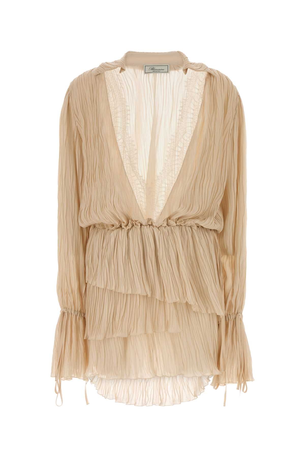 Blumarine Women Skin Pink Georgette Mini Dress