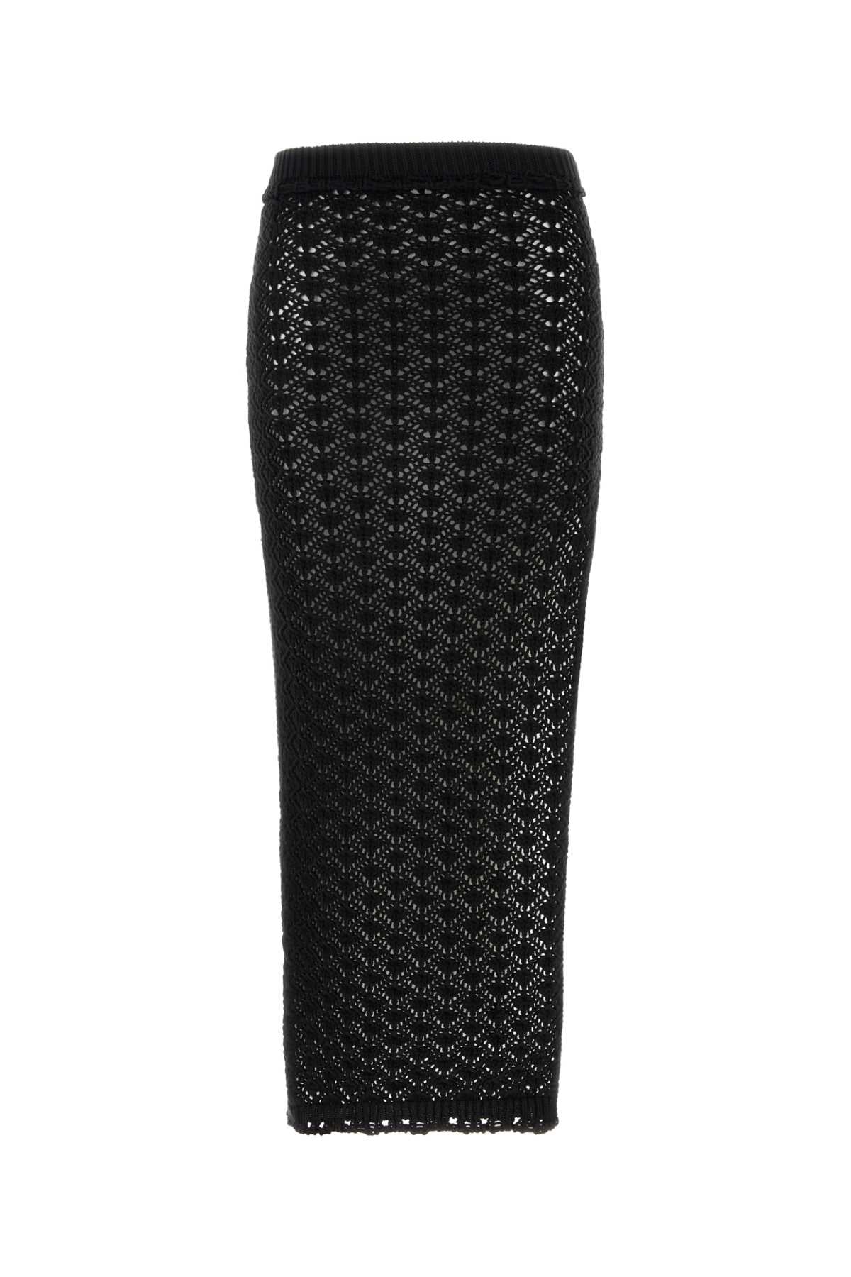 Blumarine Women Black Crochet Skirt
