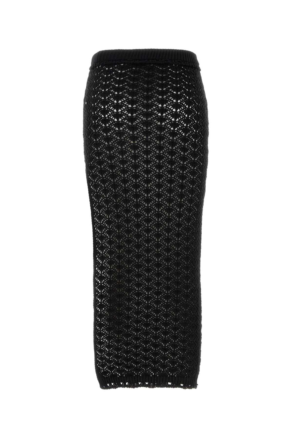 Blumarine Women Black Crochet Skirt