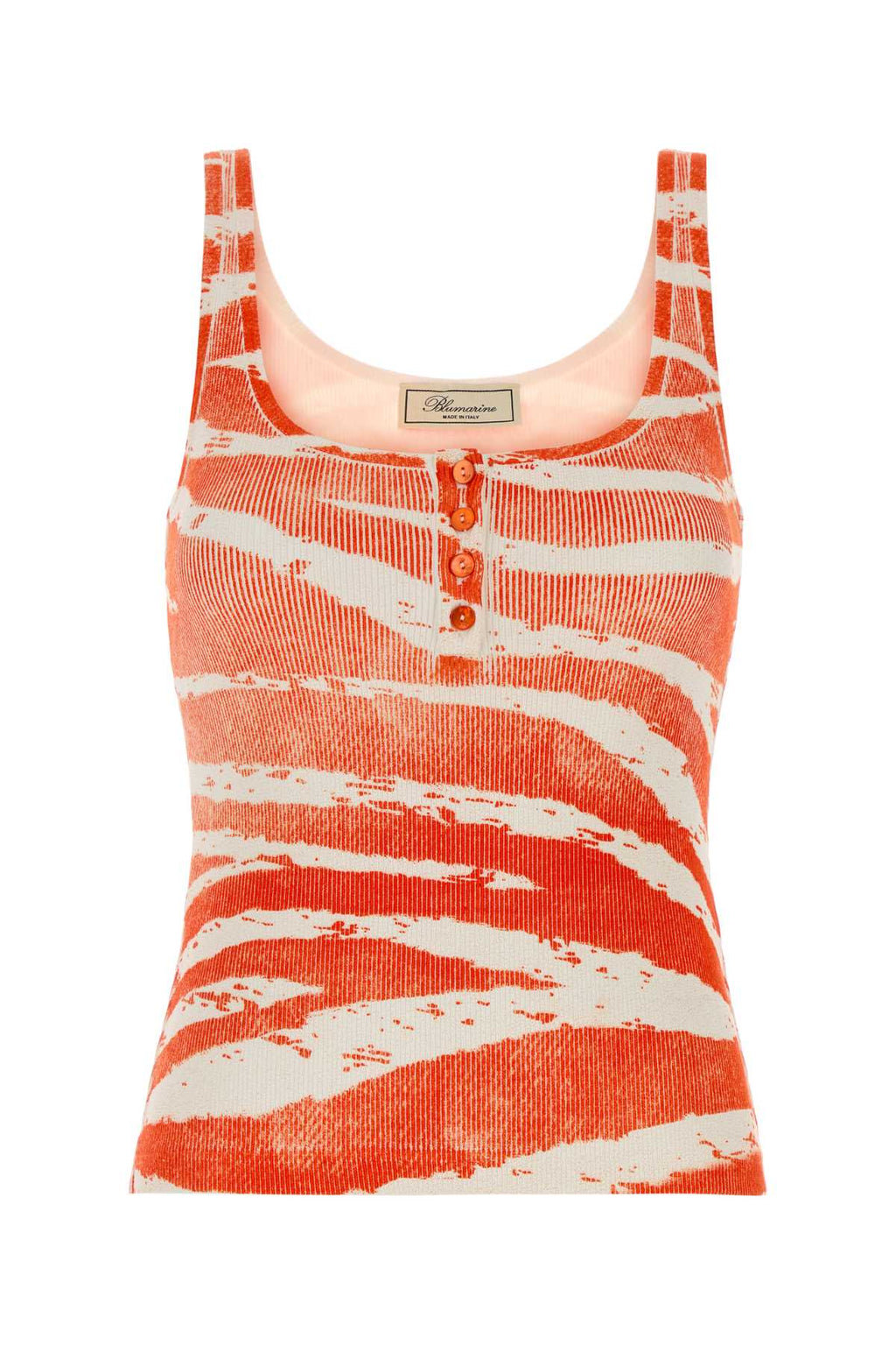 Blumarine Women Printed Stretch Cotton Tank Top