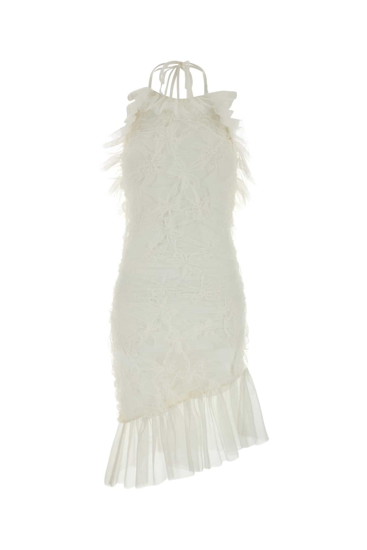 Blumarine Women White Tulle Mini Dress