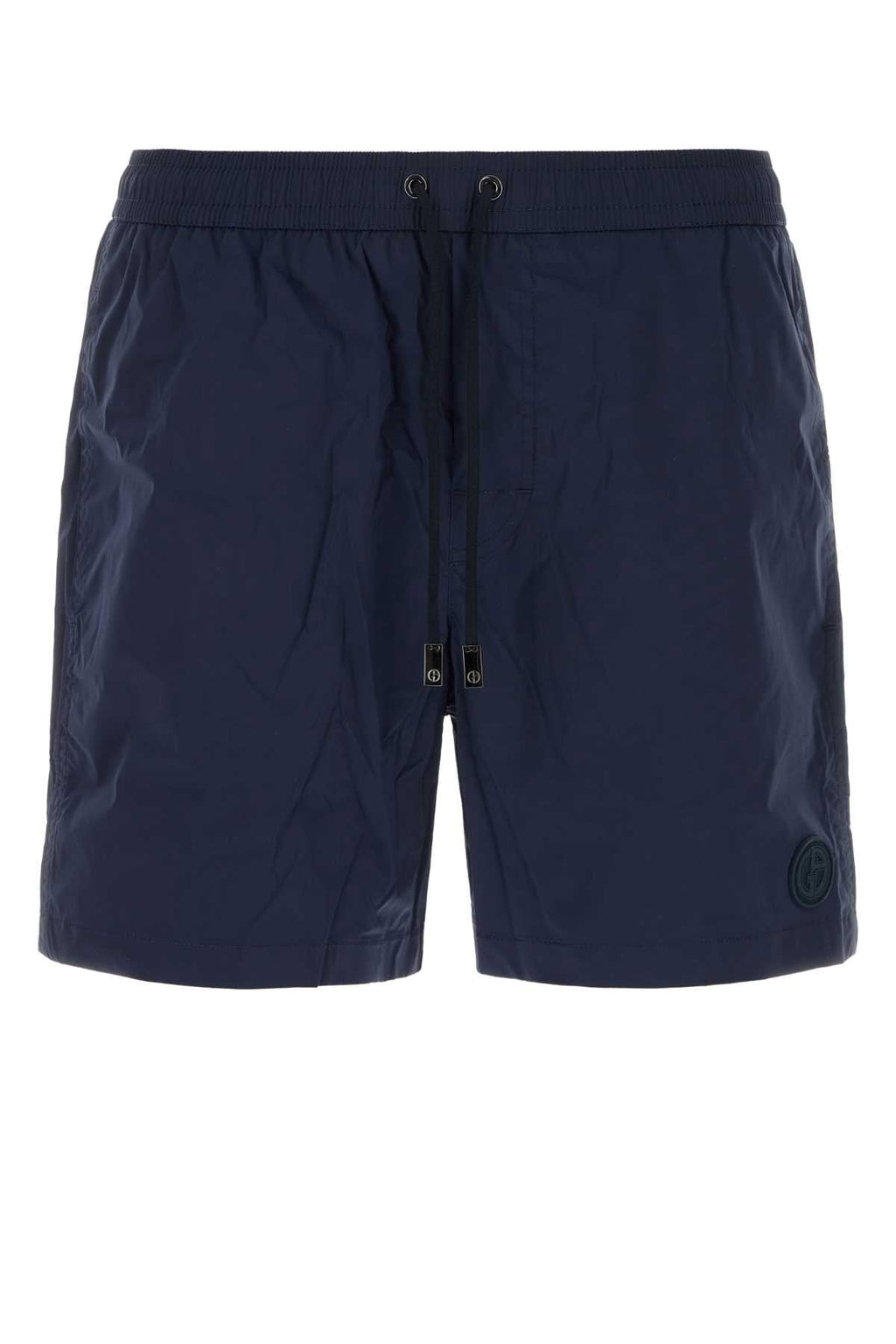 Giorgio Armani Men Navy Blue Stretch Nylon Swimming Shorts