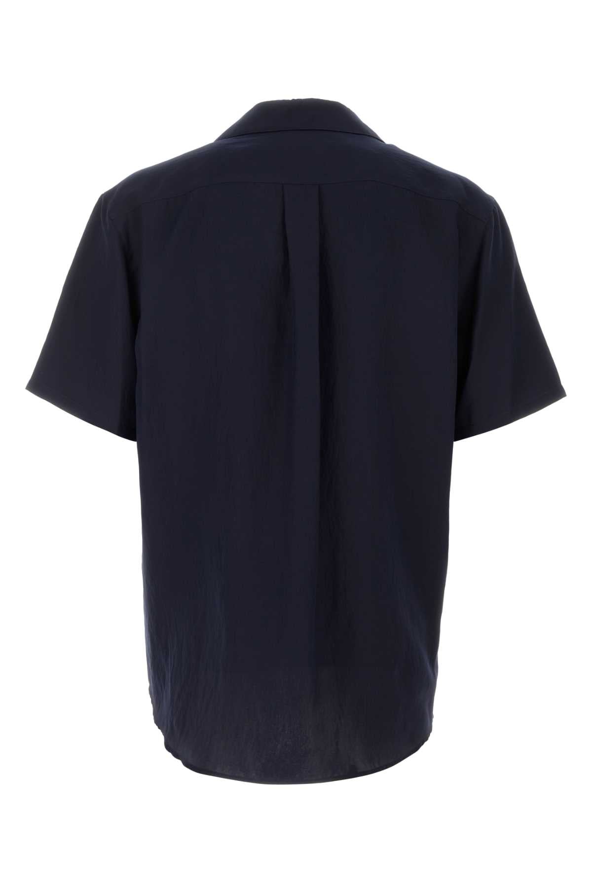 Giorgio Armani Men Navy Blue Viscose Blend Shirt