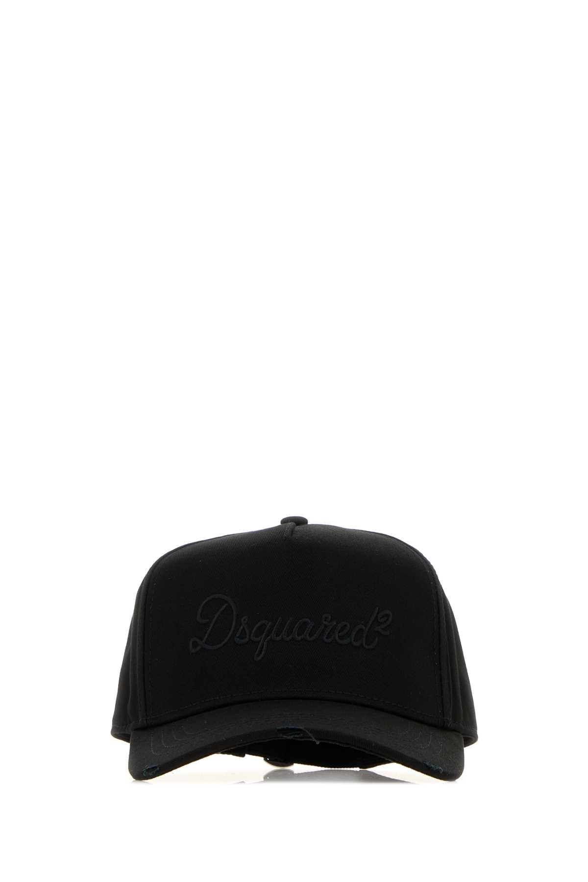 Dsquared Men Black Cotton Baseball Cap