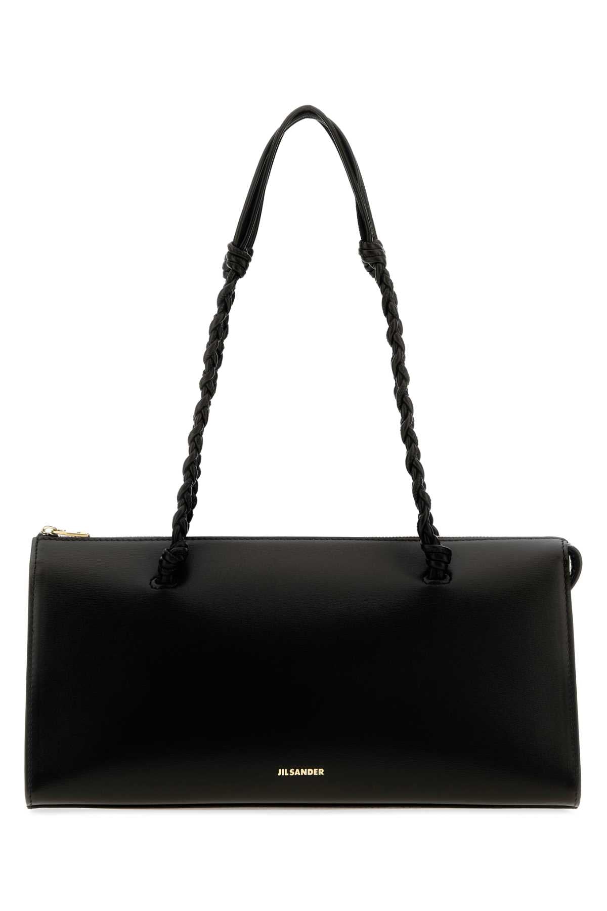 Jil Sander Women Black Leather Tangle Tent Shoulder Bag