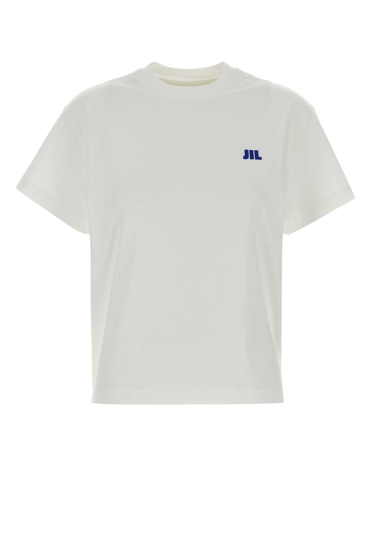 Jil Sander Women White Cotton T-Shirt